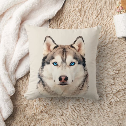 Husky-Hund-Kunst-Design Kissen (Decke)