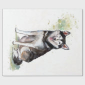 Husky-Hund-Leinwand Geschenkpapier (Flach)
