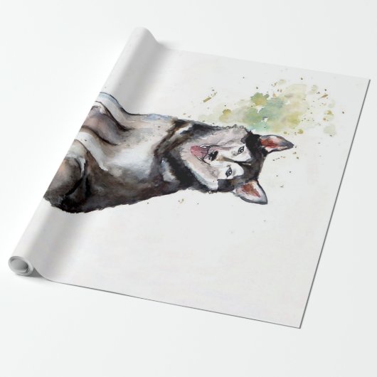 Husky-Hund-Leinwand Geschenkpapier (Ungerollt)