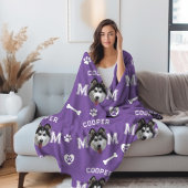 Husky Hund, Lila Personalisierter Name Wiederholun Fleecedecke