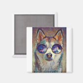 Husky Hund! Magnet (Vorderseite/Rückseite)