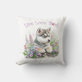 Husky Hund Mama Floral Kissen