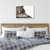 Husky-Hund mit blauen Augen Leinwanddruck (Insitu (Schlafzimmer))