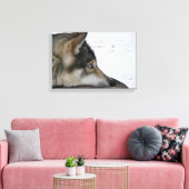Husky-Hund mit blauen Augen Leinwanddruck (Insitu (Wohnzimmer))