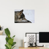 Husky-Hund mit blauen Augen-Poster Poster (Heimbüro)