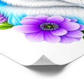 Husky Hund mit blauen Augen und Blume Poster (Ecke)