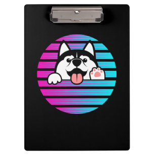 Husky-Hund Retro Vintage Klemmbrett