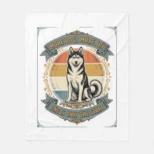 Husky-Hund-Shirt Vintage-Gravur Ein weiterer Hund  Fleecedecke