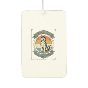 Husky-Hund-Shirt Vintage-Gravur Noch ein Hund Des Autolufterfrischer
