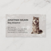 Husky-Hund sitzend | Tierpflege Visitenkarte (Vorderseite)