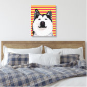 Husky Hund Stripes Single Kunst, Dichtung und Musi Leinwanddruck (Insitu (Schlafzimmer))