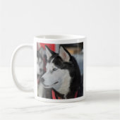 Husky Hund vor dem Rennen, Kanada Kaffeetasse (Links)