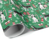 Husky Hund Weihnachtsfeiertag Geschenkpapier (Rolleneckpunkt)