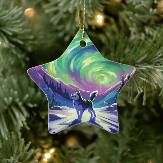 Husky Hund Ziergebäck Lover Geschenk, Haustier Por Keramik Ornament (Baum)