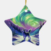 Husky Hund Ziergebäck Lover Geschenk, Haustier Por Keramik Ornament (Hinten)