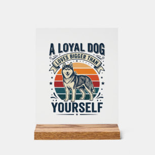 Husky-Hund-Zitat Vintage-Gravur Haustierliebhaber- Acrylschild