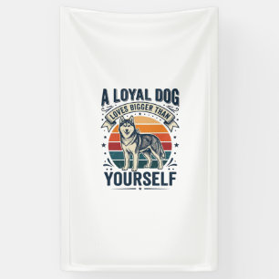 Husky-Hund-Zitat Vintage-Gravur Haustierliebhaber- Banner