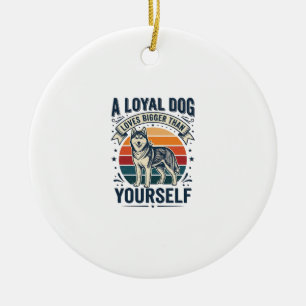 Husky-Hund-Zitat Vintage-Gravur Haustierliebhaber- Keramik Ornament