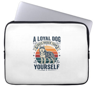 Husky-Hund-Zitat Vintage-Gravur Haustierliebhaber- Laptopschutzhülle