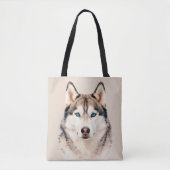 Husky-Hunde-Kunst-Design-Tragetasche Tasche (Vorderseite)