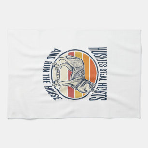 Husky-Hundefan-Vintage-Gravur Lustiger Haustierbes Geschirrtuch