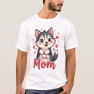 Husky-Hundemama Süßes Kawaii-Design T-Shirt
