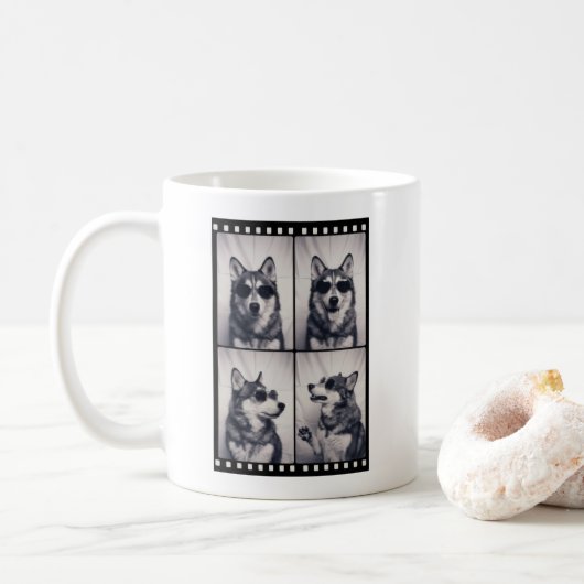 Husky-Hundeporträt Kaffeetasse (Mit Donut)