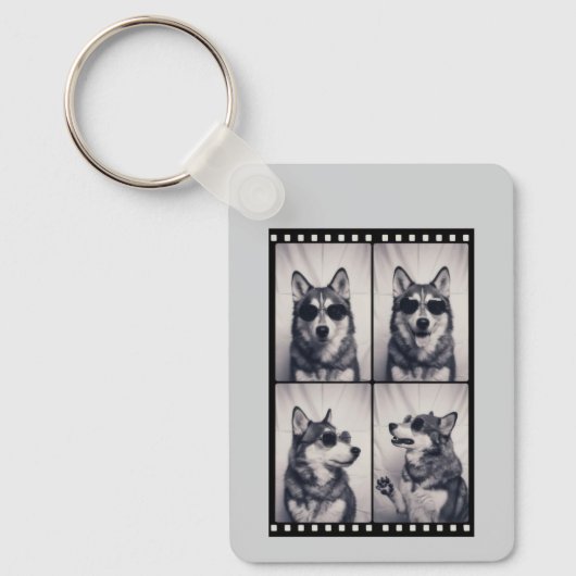 Husky-Hundeporträt Schlüsselanhänger (Vorderseite)