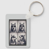 Husky-Hundeporträt Schlüsselanhänger (Rückseite)