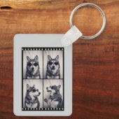 Husky-Hundeporträt Schlüsselanhänger (Rückseite)