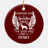 Husky-Hundeschutzgel Keramik Ornament (Hinten)