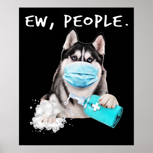 Husky-Husky-Hunde tragen ein Gesichtsmasken-Gesche Poster (Vorne)