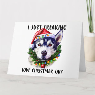 Husky Ich Liebe Weihnachten Ok Xmas Karte
