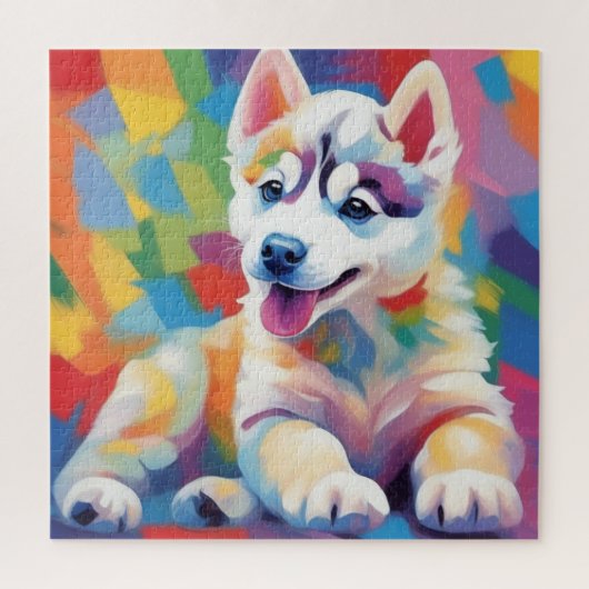 Husky im Land der Farben Puzzle (Vertikal)