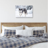 Husky im Schnee Leinwanddruck (Insitu (Schlafzimmer))