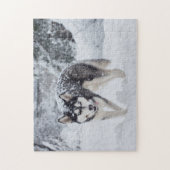 Husky im Schnee Puzzle (Vertikal)