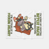 Husky I'm Sorry My Resting Face Is Intimidating Fleecedecke (Vorderseite (Horizontal))