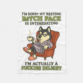 Husky I'm Sorry My Resting Face Is Intimidating  Fleecedecke (Vorderseite)