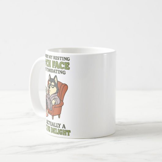 Husky I'm Sorry My Resting Face Is Intimidating  Kaffeetasse (Vorderseite Links)