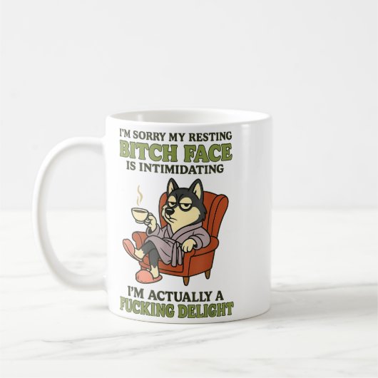 Husky I'm Sorry My Resting Face Is Intimidating Kaffeetasse (Links)