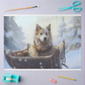 Husky in Sleigh 1 Dekoupage Paper Seidenpapier (Basteln)