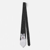 Husky in Snowflakes Neck Tie Krawatte (Vorderseite)