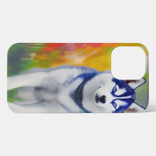 Husky-Inspirierter Fall iPhone Hülle (Rückseite (Horizontal))