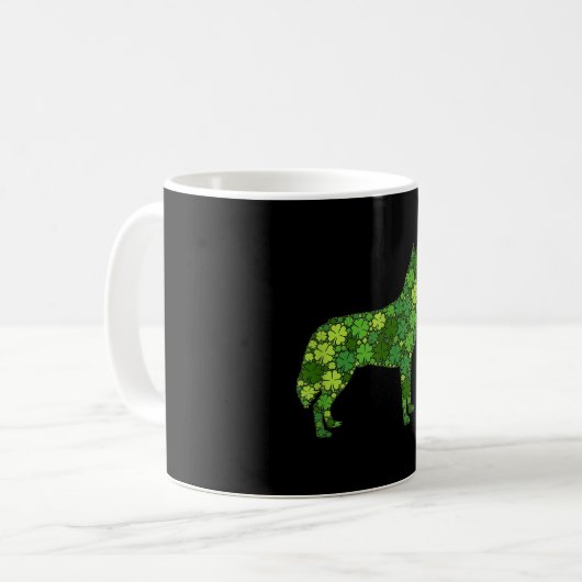 Husky Irish Lucky Green Kleeblatt Clover Kaffeetasse (Vorderseite Links)