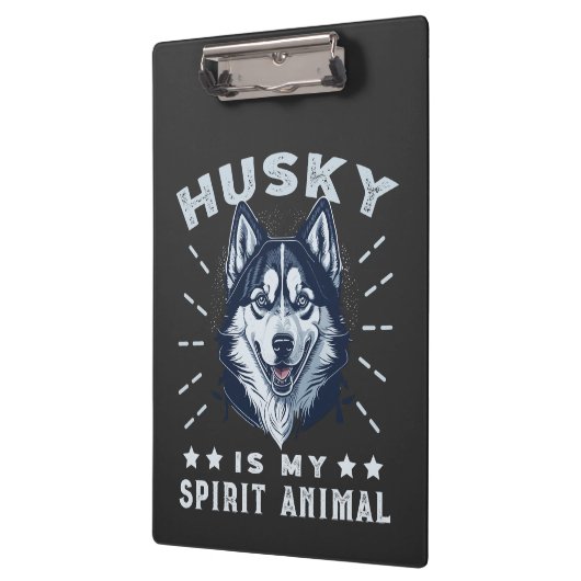 Husky ist mein Geist Tier Majestic Husky Hund Klemmbrett (Links)
