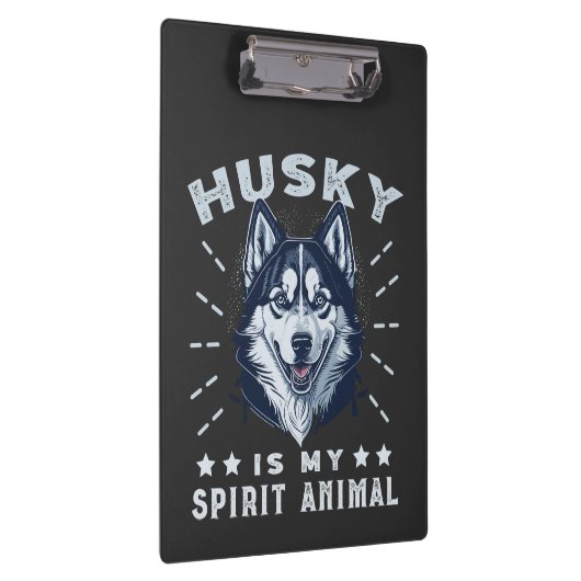 Husky ist mein Geist Tier Majestic Husky Hund Klemmbrett (Rechts)