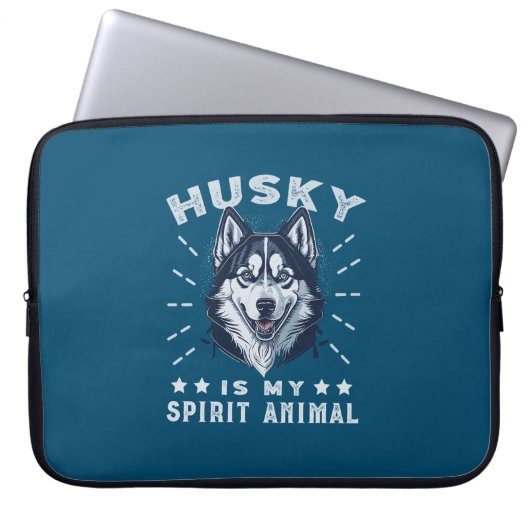 Husky ist mein Geist Tier Majestic Husky Hund Laptopschutzhülle (Vorderseite)