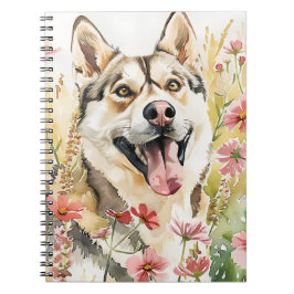 Husky Journal - Watercolor Dog Notebook Notizblock