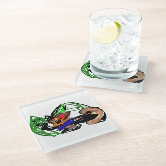 Husky joy glasuntersetzer (Schrägansicht)