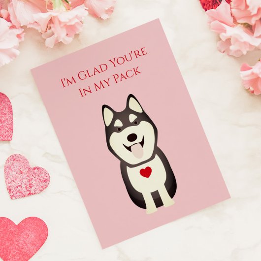 Husky-Karte, Hunde Valentin, Valentinstag
